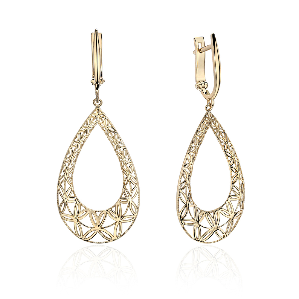 Серьги из жёлтого золота 585 пробы JA-S-С0314029