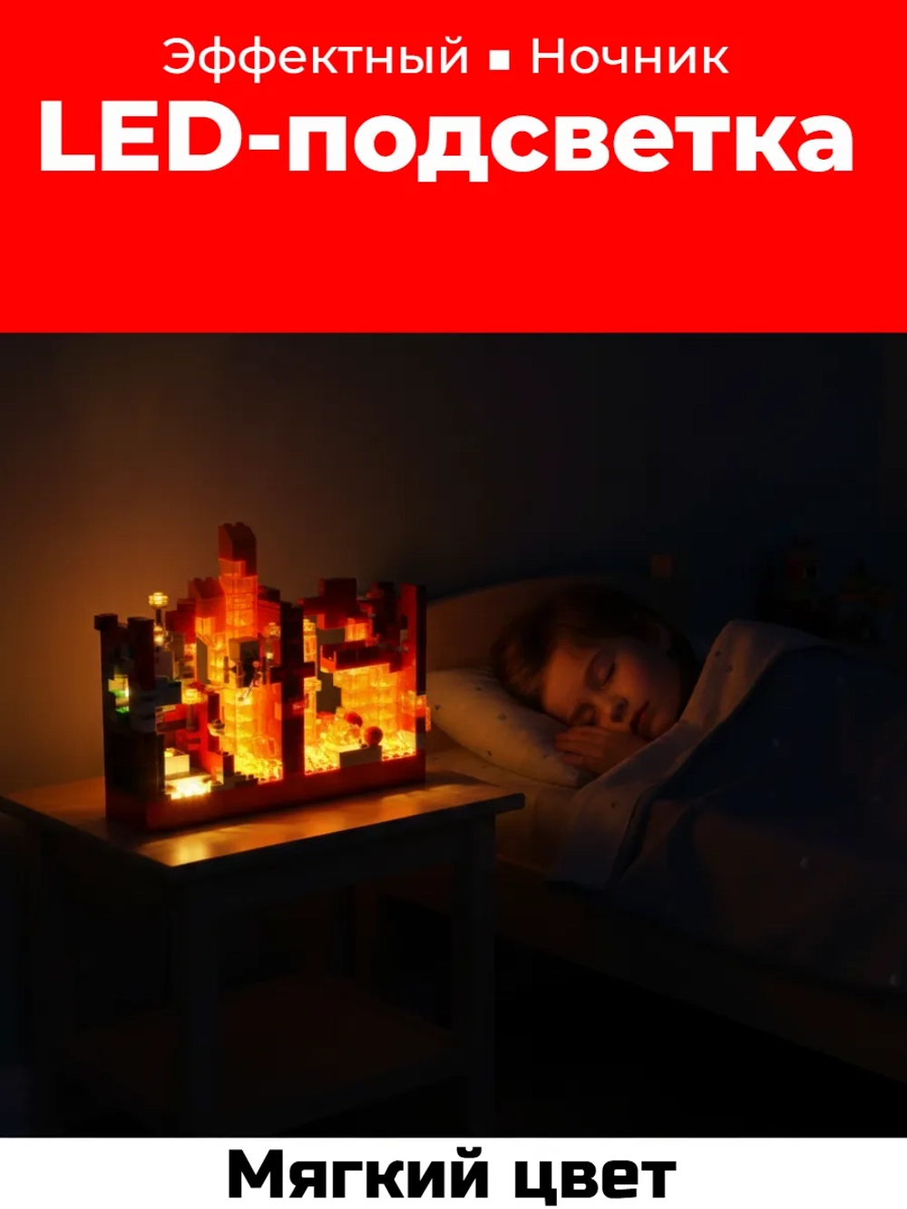 Конструктор Minecraft «Подземная крепость» с LED-подсветкой