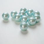 Хлопковый жемчуг, оттенок "Aqua", шар 20мм, сквозное отверстие