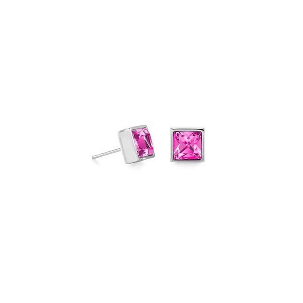 Серьги-пусеты Coeur de Lion Pink-Silver 0500/21-0417 цвет розовый, серебряный
