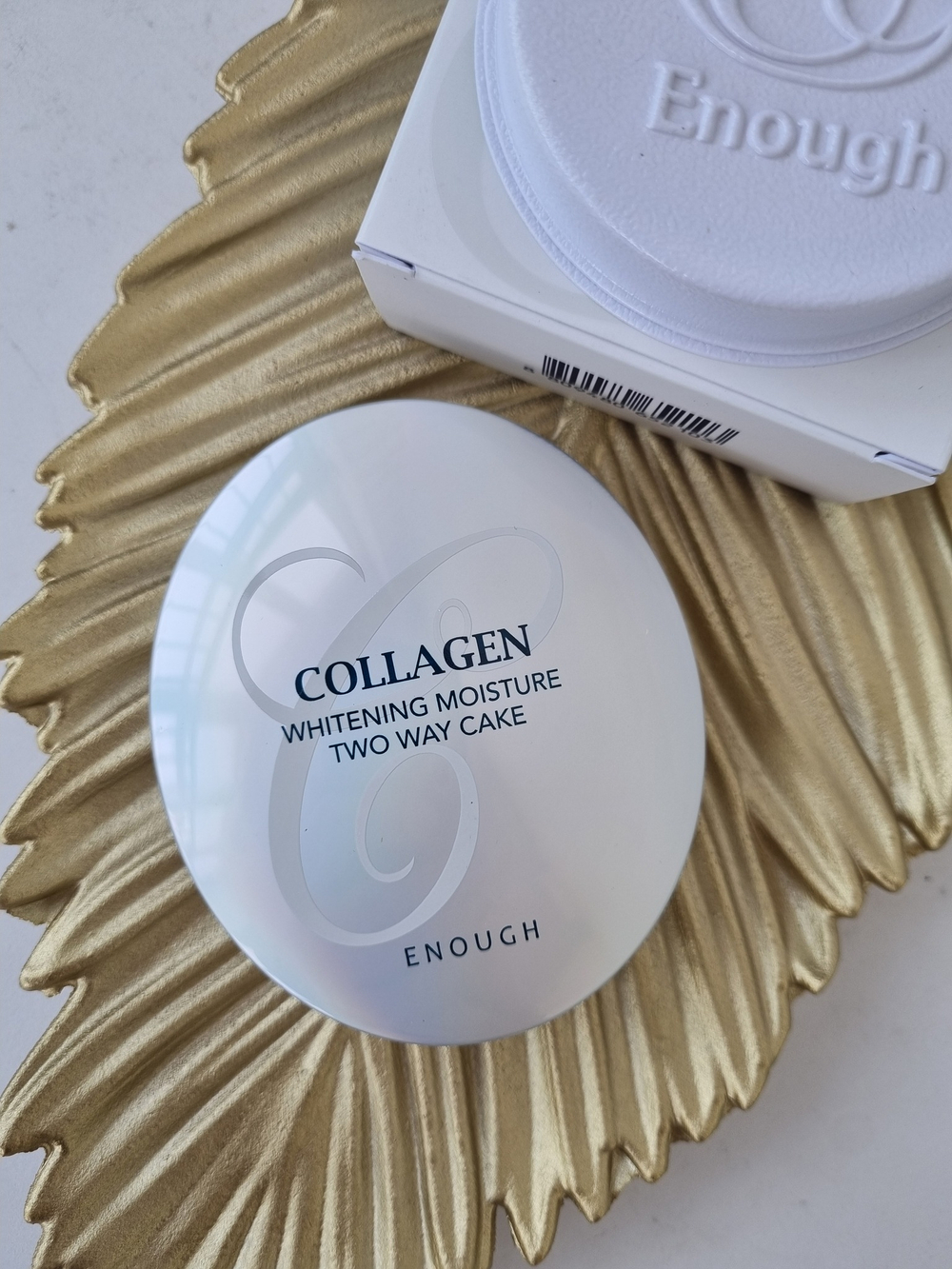 Пудра для светлой кожи со сменным блоком Enough Collagen Whitening Moisture SPF30 PA+++ 21 тон