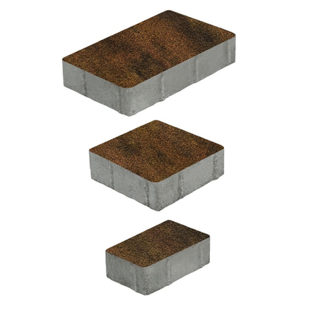 Тротуарная плитка СТАРЫЙ ГОРОД - Листопад гранит Саванна, комплект из 3 видов плит