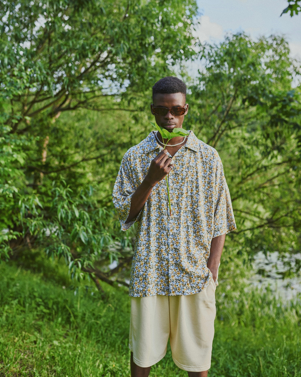 Short Sleeve Shirt Floral Print #4