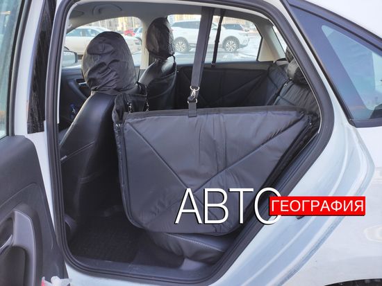 Автогамак "Премиум Трансформер 3-слойный" для перевозки крупных собак до 100 кг на 1/3, 2/3 или заднем сиденье целиком (3-х слойный с ПВХ-600)