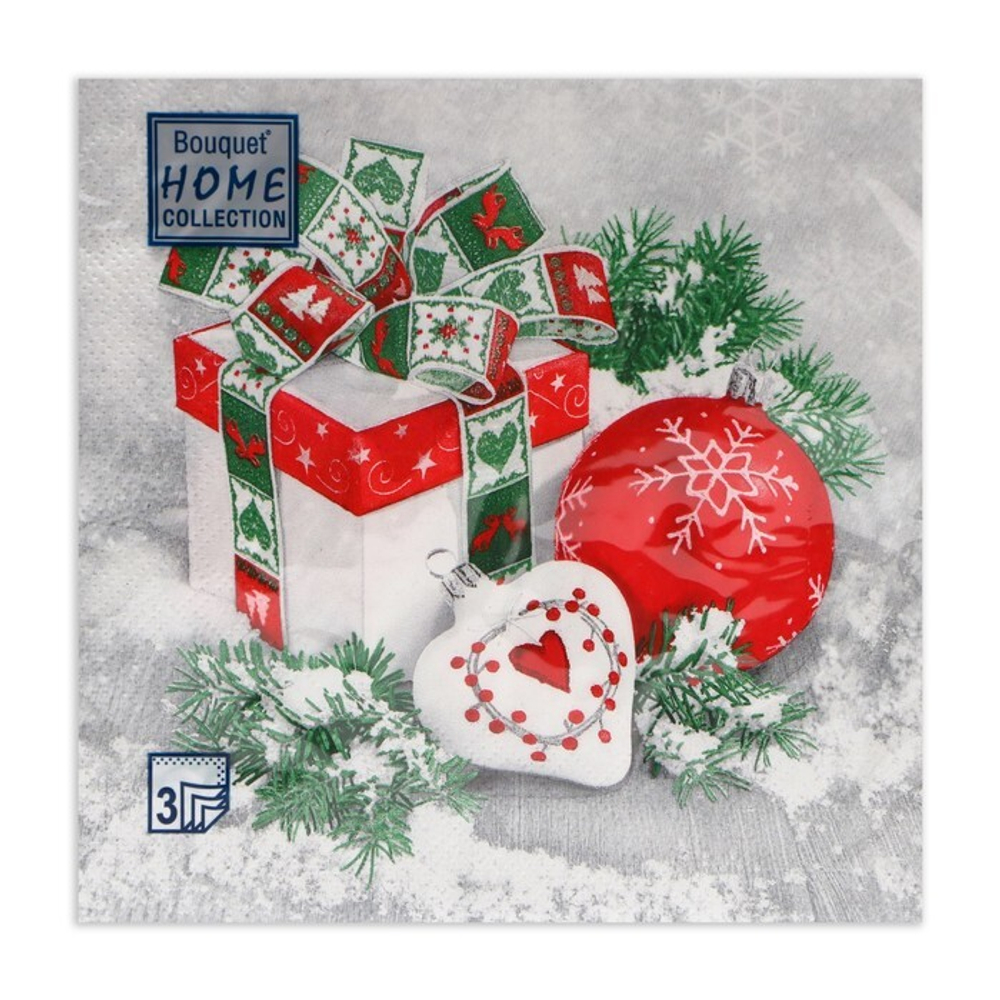 Салфетки бумажные Home Collection Classic Новогодний натюрморт, 3 слоя, 33*33 см, 20 шт.