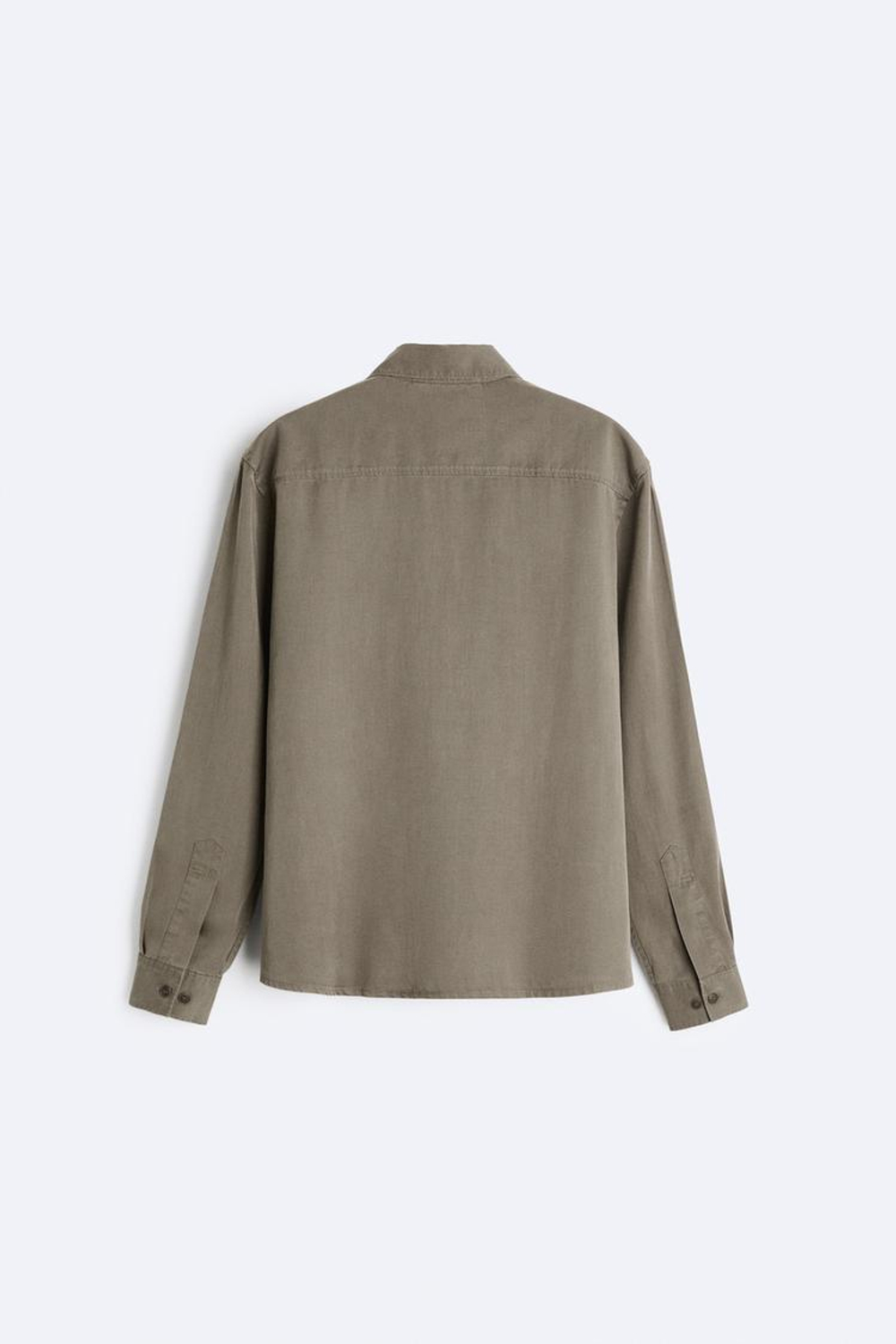 ZARA КУРТКА-РУБАШКА СТРУЯЩЕГОСЯ КРОЯ, СЕРО-КОРИЧНЕВЫЙ