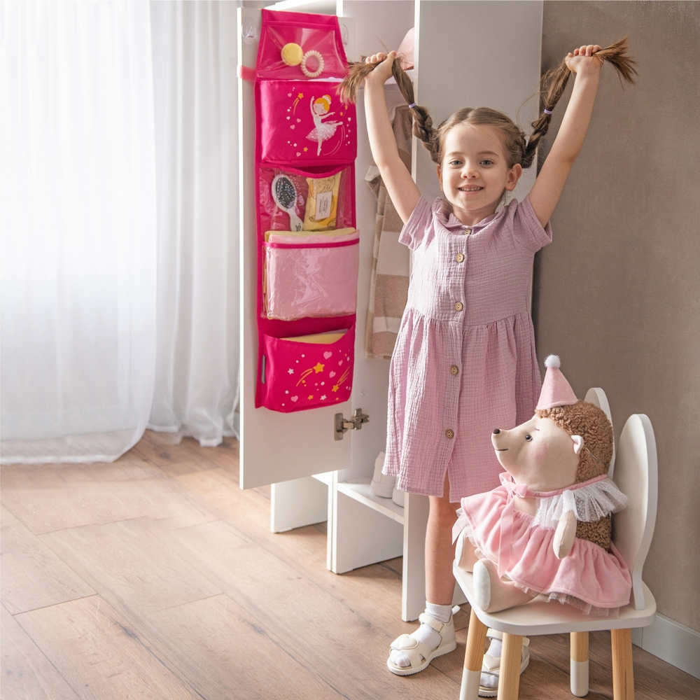 Кармашки для детского сада, на липучке. Балерина с объёмной юбкой