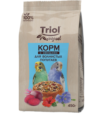 Триол Original Корм для волнистых попугаев с овощами, 450гр.