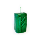 Свеча ритуальная зеленая, ФЕХУ - благосостояние,  из пчелиного воска с эфирными маслами, 8х5 см
