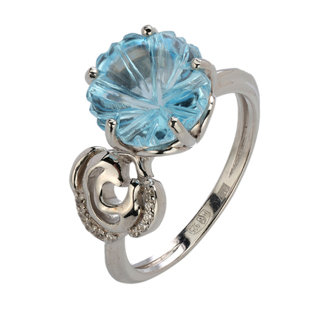 Кольцо с топазом из серебра 925 пробы JA-R-514168-1