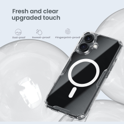 Прозрачный чехол от Nillkin с поддержкой MagSafe для смартфона iPhone 16, серия Nature TPU Pro Magnetic Case