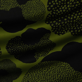 Тонкая хлопковая ткань с абстрактным мотивом на зелёном (112 г/м2)