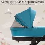 Коляска 4 в 1 Sweet Baby Cupola New + автокресло Elegante Plus с базой i-Size ISOFIX DK780 Ocean Green