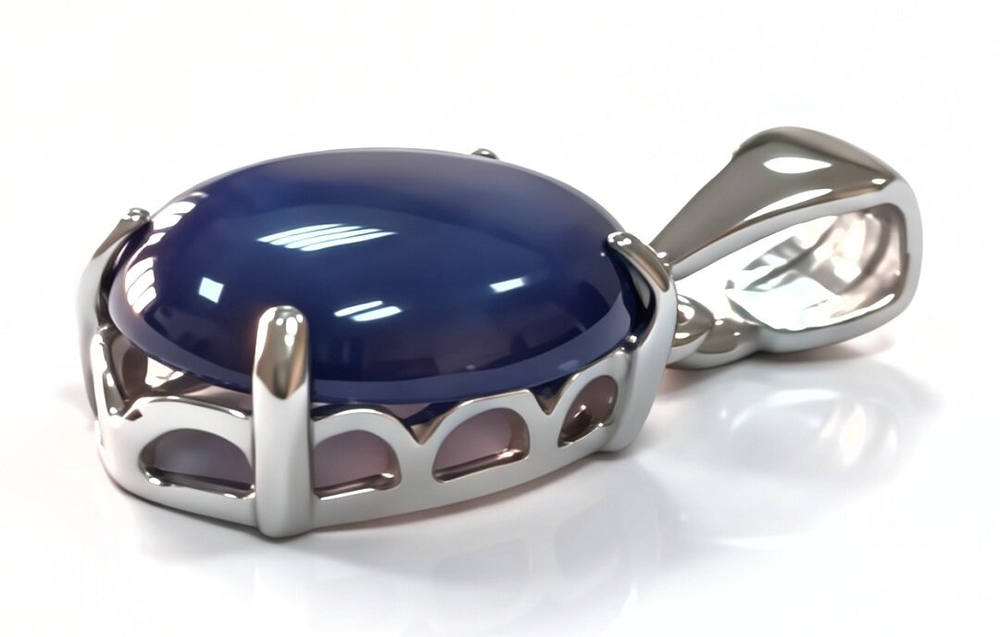 Ювелирная подвеска из серебра 925 пробы,вставка сапфир звездчатый.