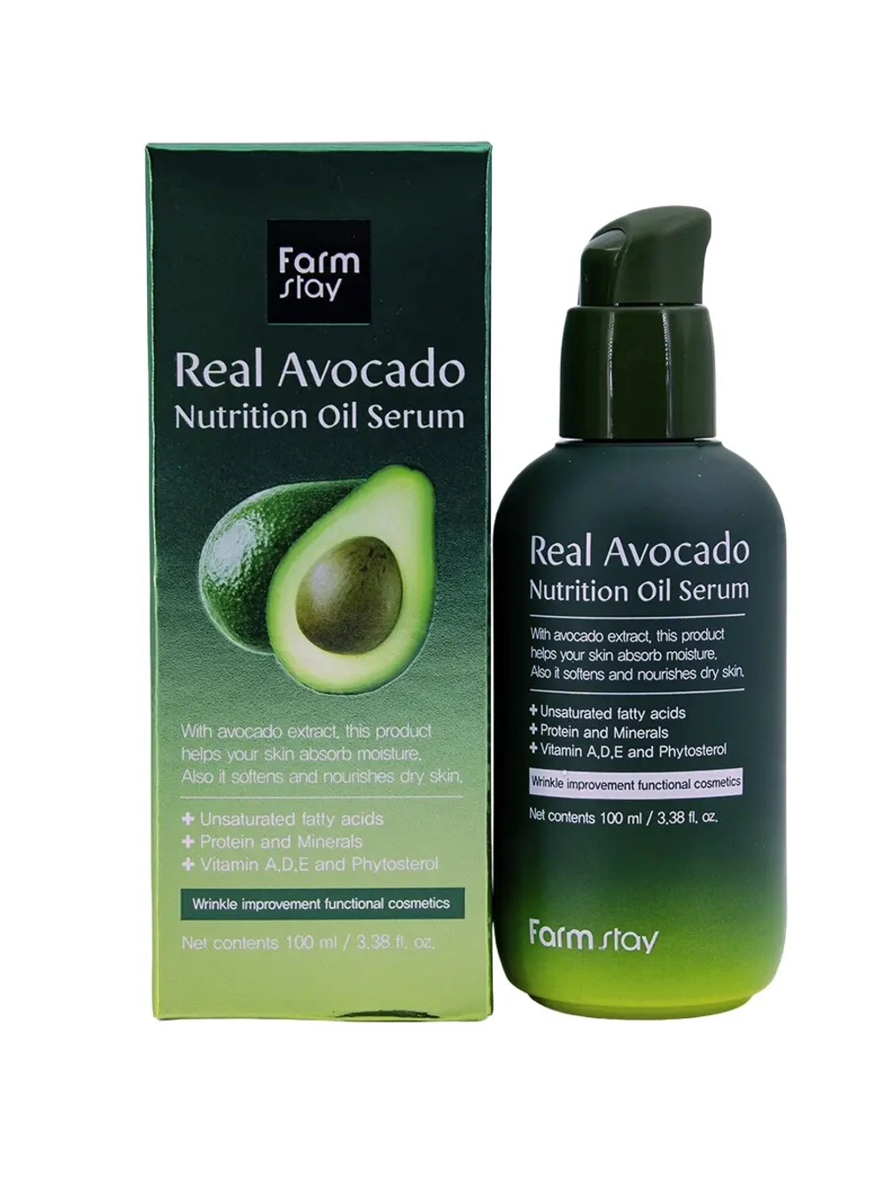 FARMSTAY - СЫВОРОТКА ДЛЯ ЛИЦА С МАСЛОМ АВОКАДО REAL AVOCADO NUTRITION OIL SERUM, 100 ML