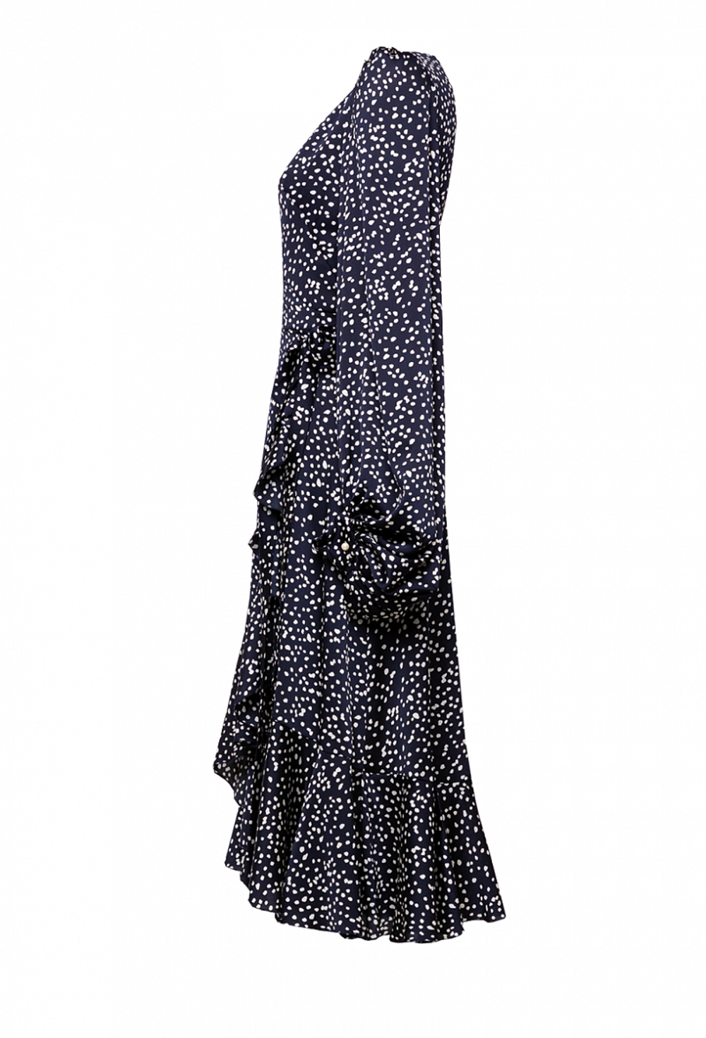 Платье темно-синее облегающее с запахом 06-01-21SS