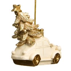 ЕЛОЧНОЕ УКРАШЕНИЕ "МАШИНА С ЕЛКОЙ" 7Х3,5Х6,5 СМ