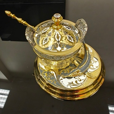 Икорница "Золотой осетр с кадушкой" (Златоуст)