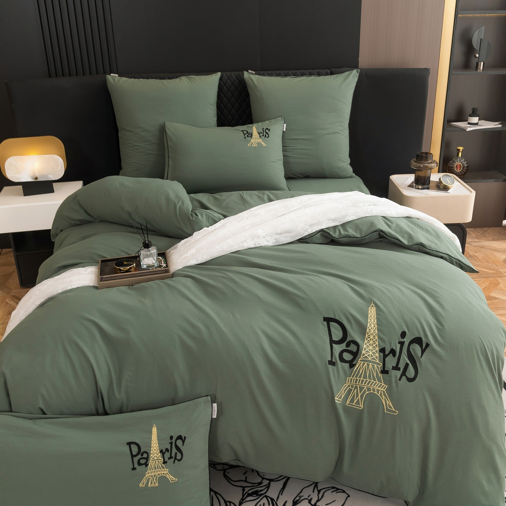 КПБ Mood of Paris на резинке MPR012, Евро, 4 наволочки, простынь 160*200*35