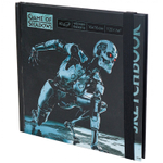 Скетчбук 160*160 мм., 40л., "Т-800", 120г/м2, Миленд, 7БЦ, матовая ламинация, выб. лак, резинка, чёрный офсет