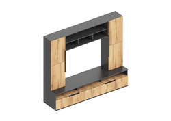 Моника Гостиная - 3 *С Темно-серый лофт / Дуб золотистый