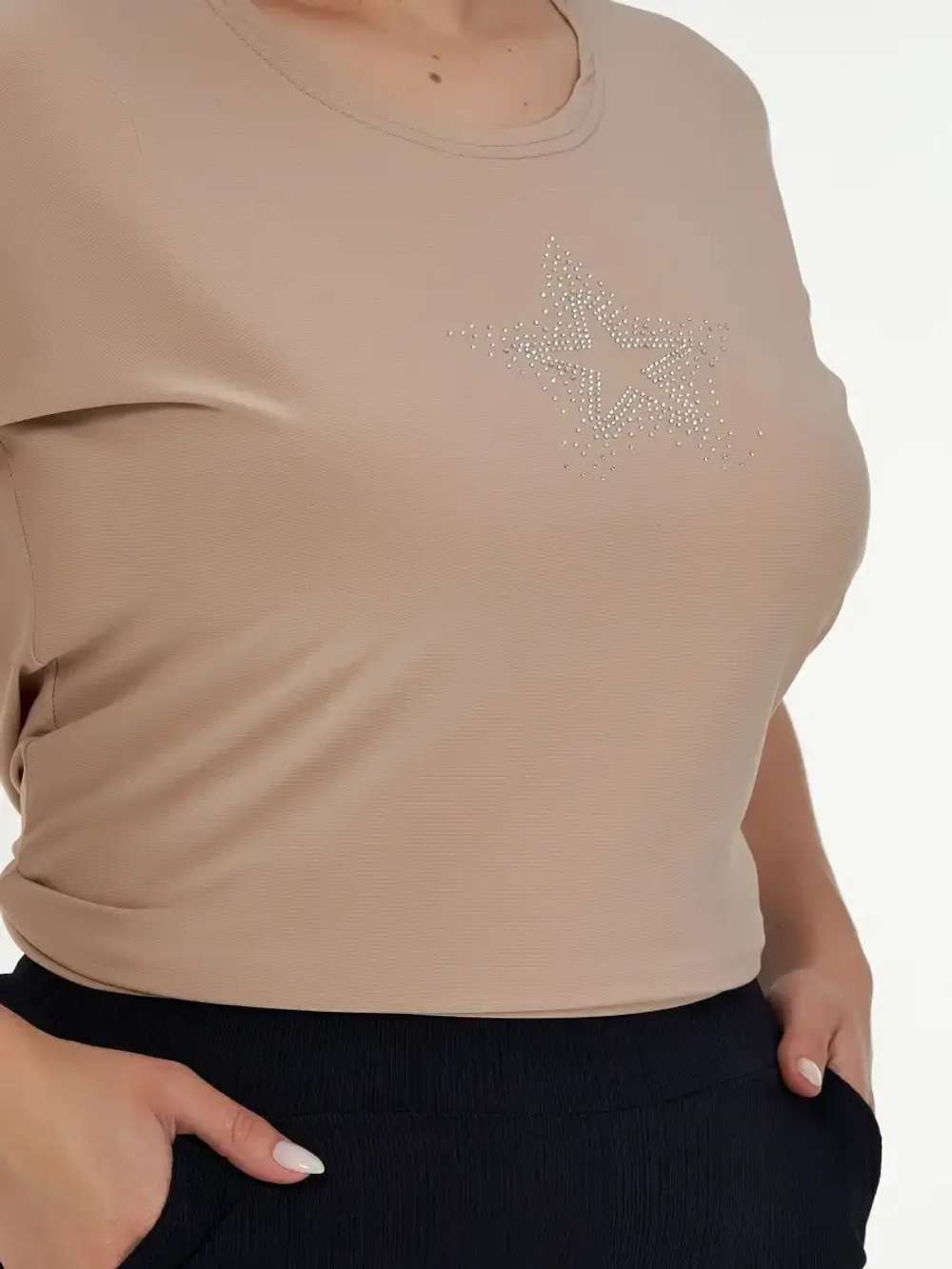 Футболка топ со стразами