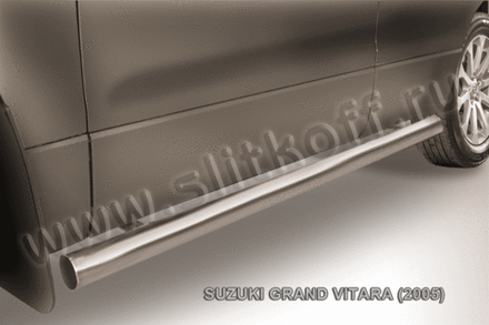 Пороги из нержавейки Suzuki Grand Vitara (2005-2008) d76 труба