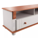 Тумба под телевизор Адель с ящиком, белый/черри