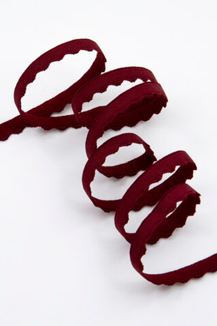 Резинка бельевая бордовая ажурная 8 мм с учётом фестона