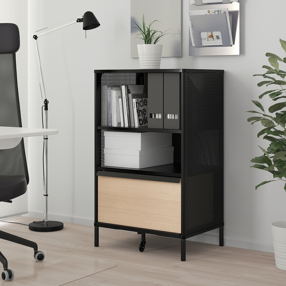 IKEA TJENA  (ИКЕА ТЙЕНА)  -  Контейнер с крышкой, белый, 25x35x10 см