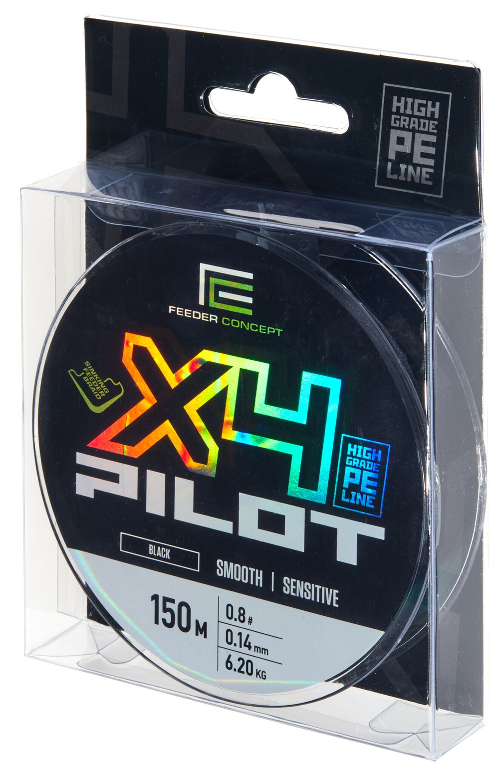 Леска плетёная Feeder Concept Pilot X4 BRAID Black 150м, 0.14мм