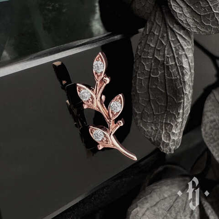 Накрутка "Cherry Branch" - Розовое золото - White CZ - Inverted