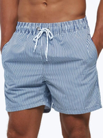 Темно-синие пляжные шорты в полоску (Размер: XXL) (Цвет: темно-синий)