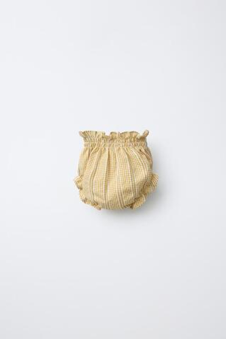 ZARA ТРУСЫ В КЛЕТКУ ВИШИ, ЖЕЛТЫЙ