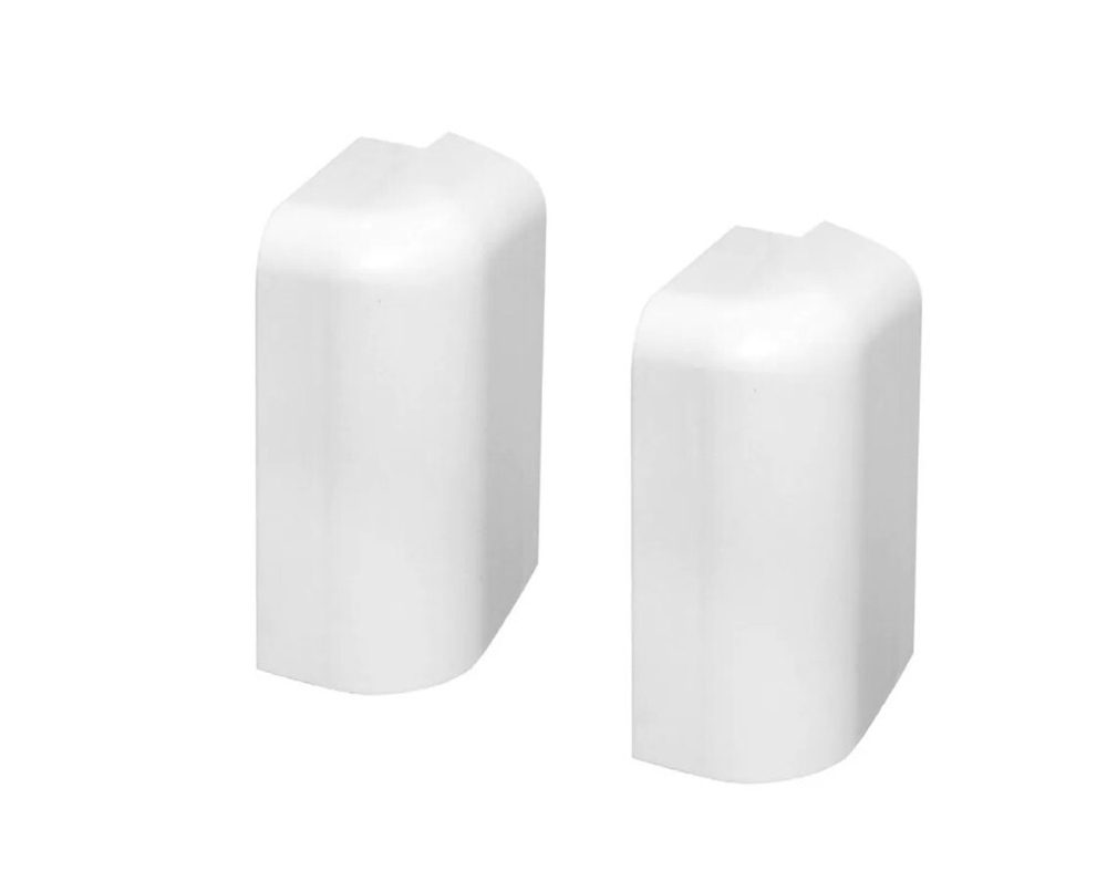 Угол наружный левый для плинтуса ПВХ Smartprofile Aqua белый 37х20 мм