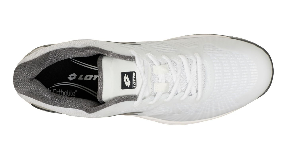 Мужские кроссовки теннисные Lotto Mirage 100 II Clay - all white/asphalt/vapor gray
