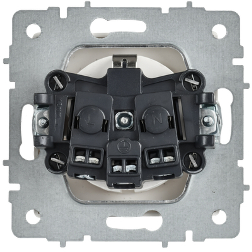 BRITE Розетка 1-местная с заземлением с защитными шторками 16А РС14-1-0-БрАБ арктический белый IEK