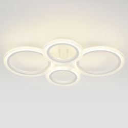 Светильник потолочный светодиодный ЭРА Модерн Ring CLL-1-59W 3K-6,5K RC WH с ДУ белый