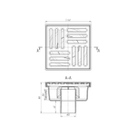 50 трап с вертик. спуском,н/рег решетка 150х150 нерж АНИ пласт TA5212
