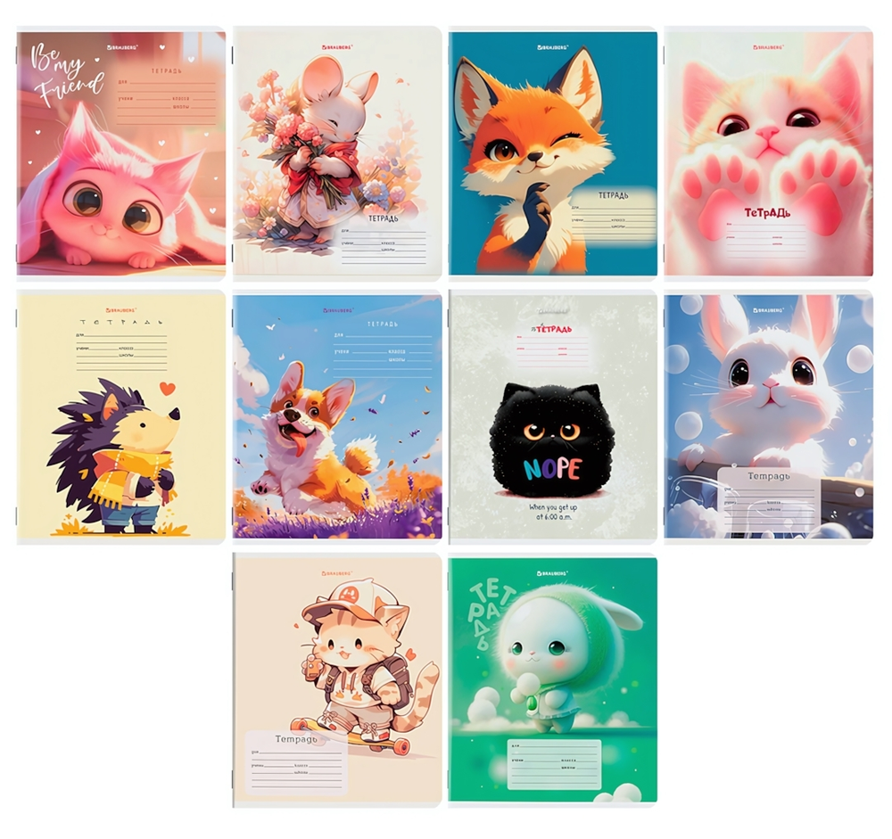 Тетрадь А5 12л. клет. "Микс-1" обложка картон (BRAUBERG)