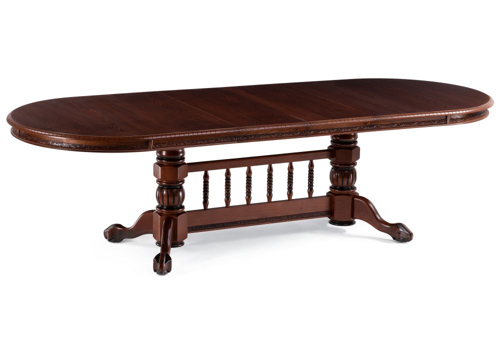 Деревянный стол Кантри 200(280)х107х79 орех / коричневая патина