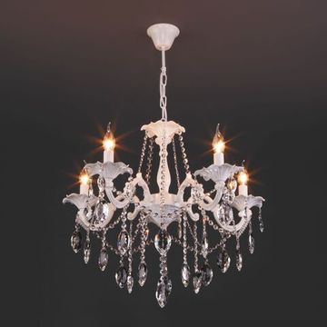 10108/5 / подвесной светильник / белый/прозрачный хрусталь Strotskis