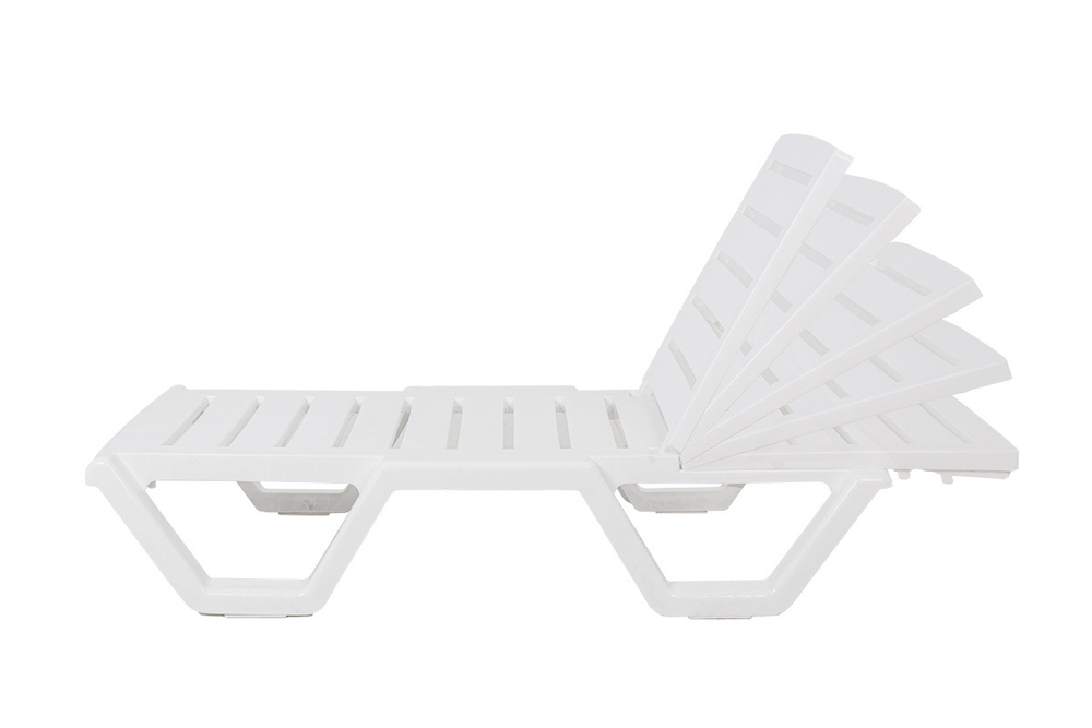 Шезлонг Tweet пластиковый белый с колесиками