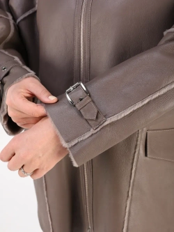 Дубленка зимняя натуральная оверсайз больших размеров