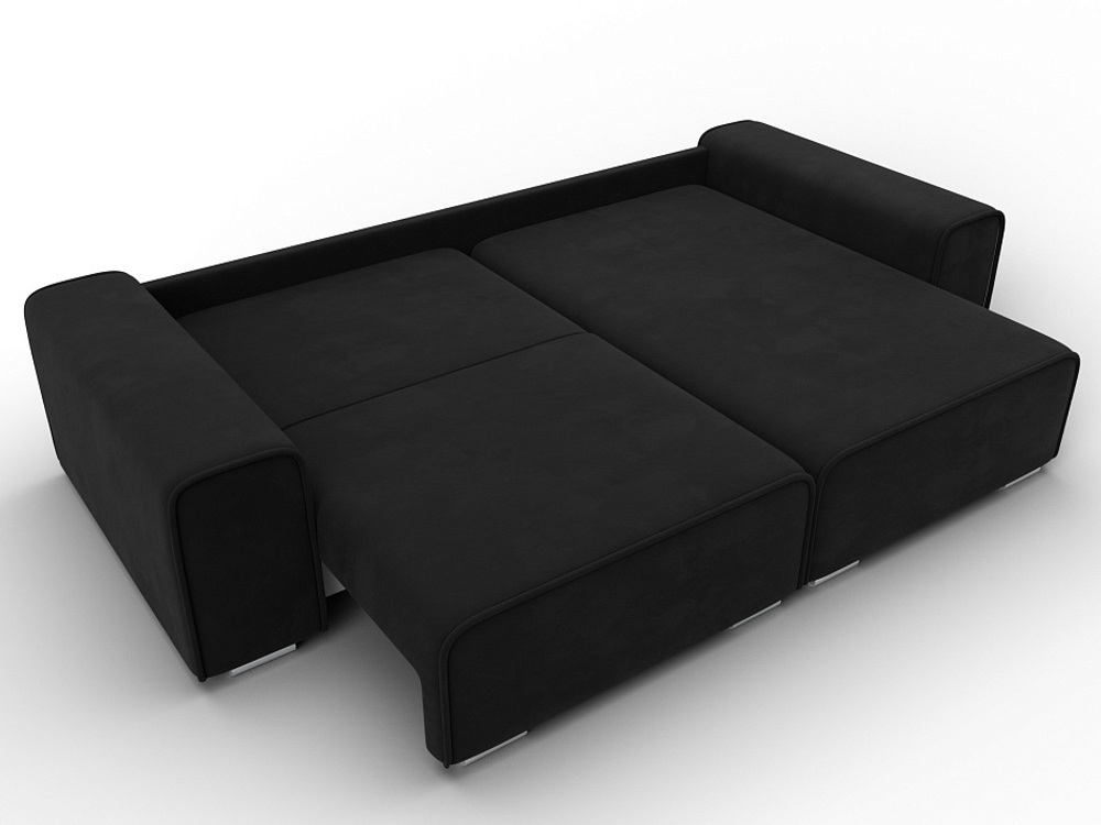 Диван угловой Лига-029 МИКРОВЕЛЬВЕТ Черный