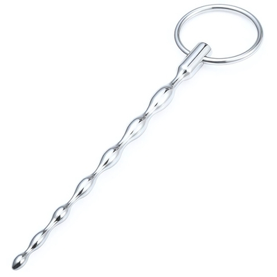 Уретральный массажер железный бусы (Цвет: серебряный)