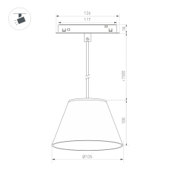 Светильник MAG-ORIENT-OLLAS-HANG-5W Day4000 (BK-GR, 80 deg, 48V) (Arlight, IP20 Гипс, 3 года) 036386