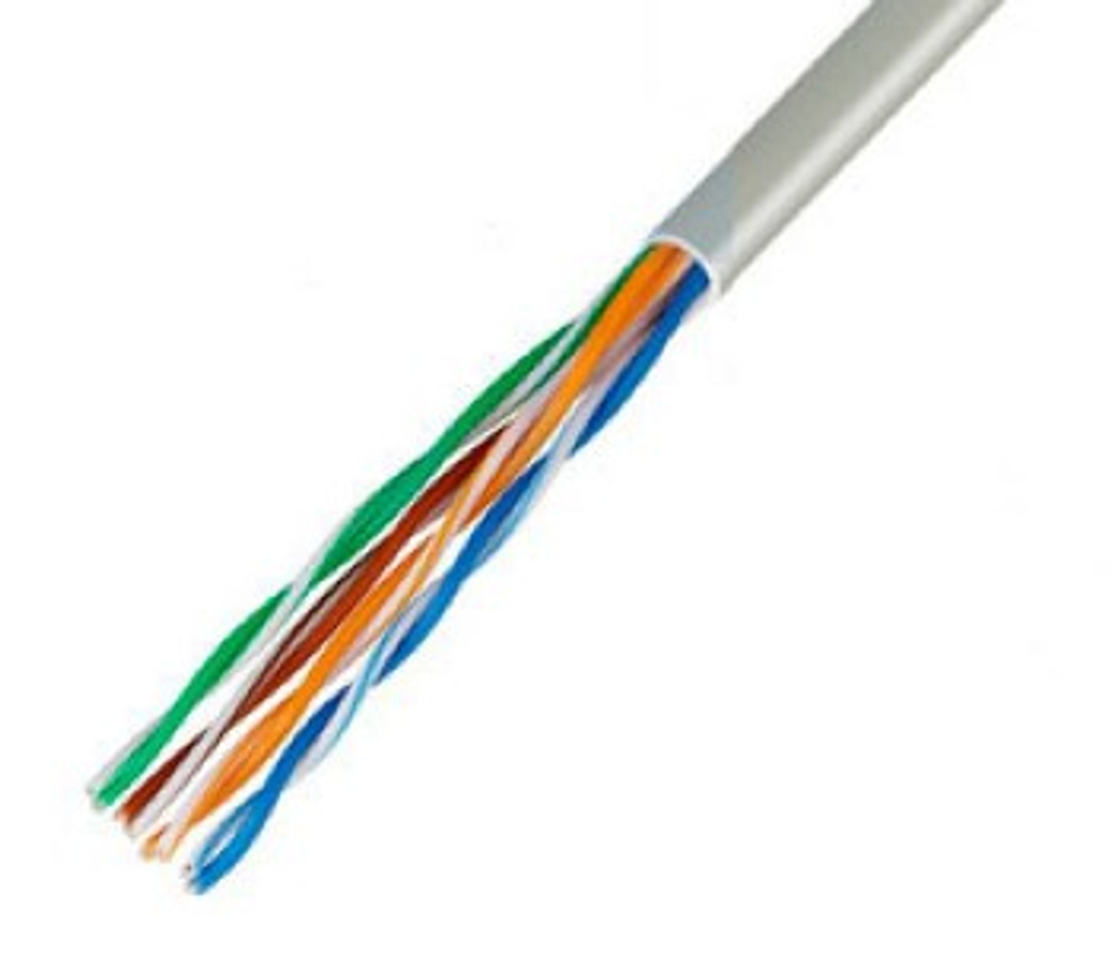 Кабель UTP 5e 4x2x0.5 мм, CCA, внутренний, 305 м/бухта