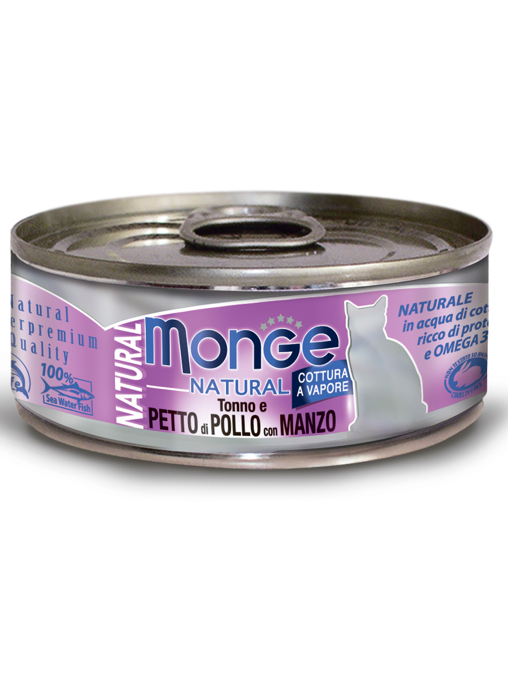 Monge Cat Natural консервы для кошек тунец с курицей и говядиной 80г