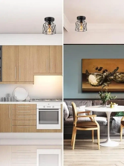 Светильник потолочный в стиле лофт. Люстра потолочная, черный